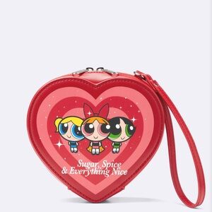 GU (Uniqlo) x Power Puff Girls Heart Shaped Red Wristlet  Bag